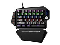 Teclado Primus Gaming ID011PGL17 con diseño ergonómico en negro
